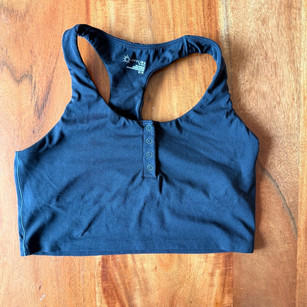 Offline by Aerie Women's Black Racerback Sports Bra Size M